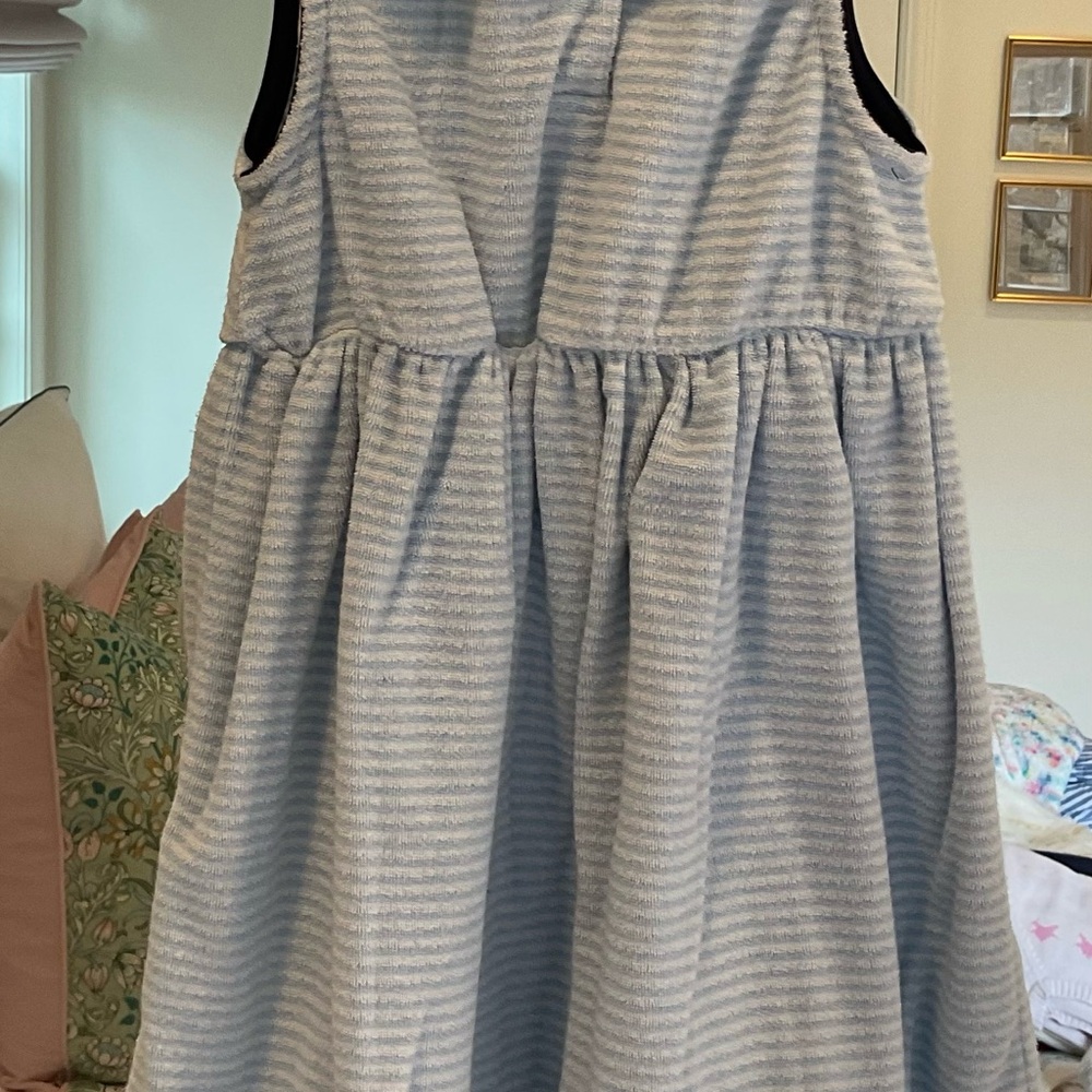 Sleeveless Light Blue Striped Girls' Casual Dress